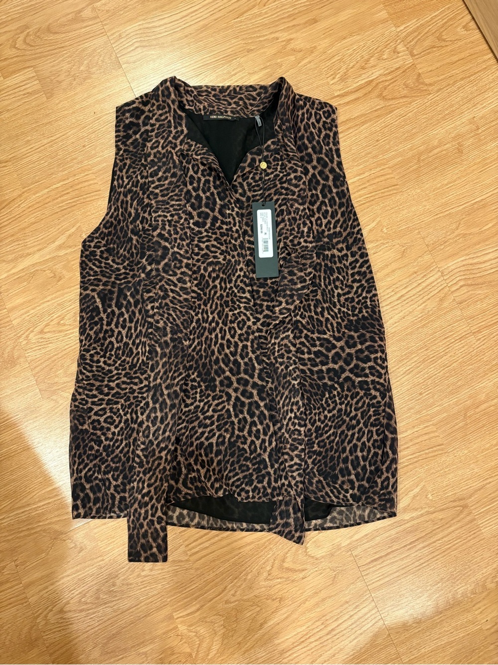 Kobi Halperin Leopard Print Sleeveless Tunic - Brown & Black